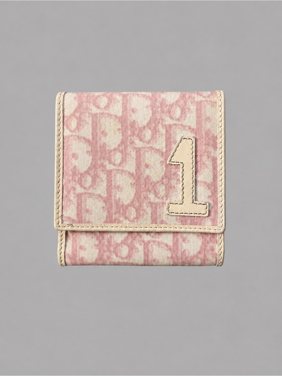 Dior Handbags - Authentic Christian Dior Trotter “1” Bifold Wallet in Pink/White